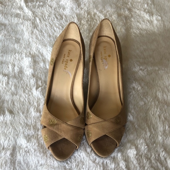 Kate Spade Polka Dot Peep Toe Heels - Picture 2 of 7